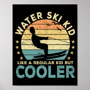 Lustiger Wasserski-Kid-Wassersport-Wasserskilauf Poster