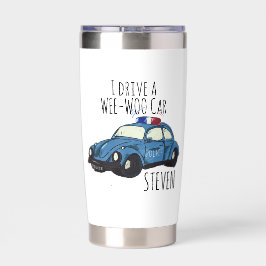 Lustiger Wee-Woo-Auto-Cartoon Thermobecher