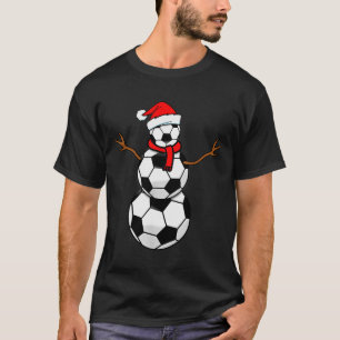 Lustiger Weihnachten Fußball Santa Schneemann  T-Shirt