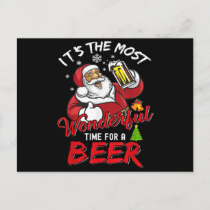 Lustiger Weihnachten Santa Claus trinkt Bier Wunde