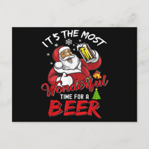Lustiger Weihnachten Santa Claus trinkt Bier Wunde Postkarte