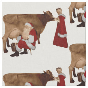 lustiger weihnachten santa mrs claus kuh stoff