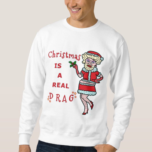 Lustiger WeihnachtenBah Humbug Sankt im Widerstand Sweatshirt (Vorderseite)
