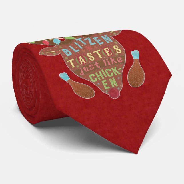 Lustiger WeihnachtenBlitzen Huhn-Ren-Spaß Krawatte (Gerollt)