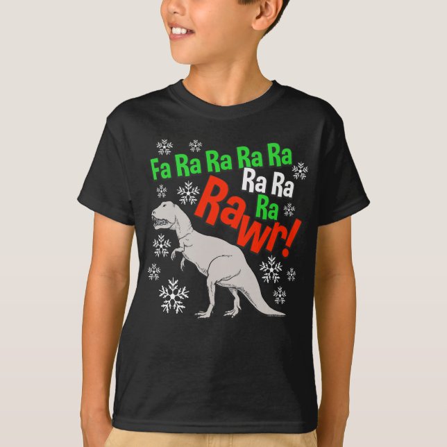Lustiger WeihnachtenRawr Dinosaurier-Feiertag T-Shirt (Vorderseite)