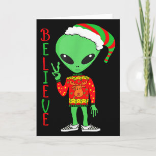 Lustiger Weihnachts-Alien-Hässlicher-Schweter Ich Karte