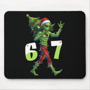 Lustiger Weihnachts-Alien-Sechs-Sieben-Meme 67 Wei Mousepad