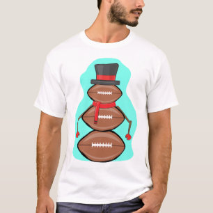 Lustiger Weihnachts-Amerikanischer-Fußball-Schneem T-Shirt