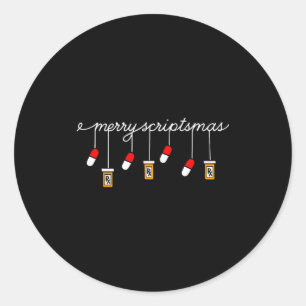 Lustiger Weihnachts-Apotheken-Spruch Merry Scripts Runder Aufkleber