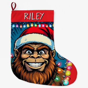 Lustiger Weihnachts-Bigfoot personalisiert Großer Weihnachtsstrumpf