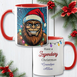 Lustiger Weihnachts-Bigfoot personalisiert Tasse