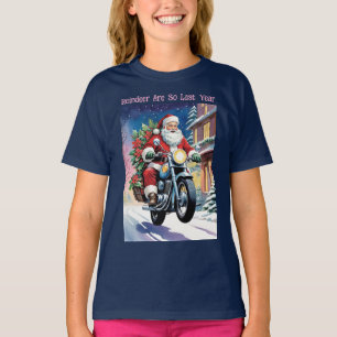 Lustiger Weihnachts-Biker-Santa beim Wheelie T-Shirt