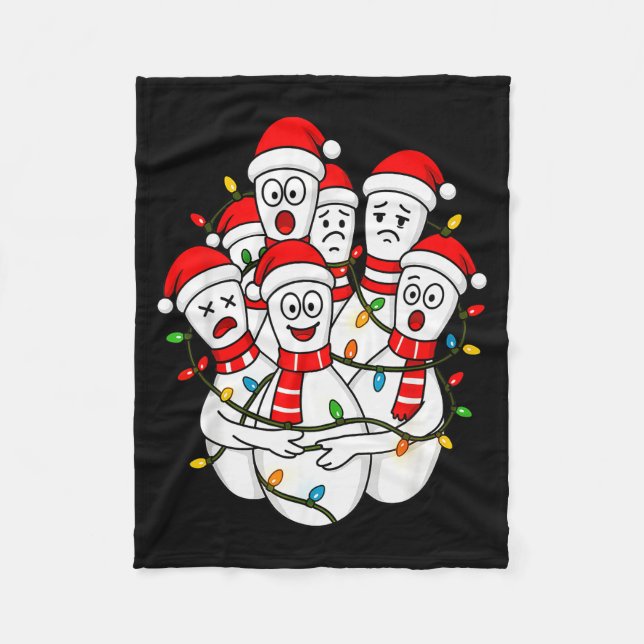 Lustiger Weihnachts-Bowling-Santa-Bowling-Ns-Team  Fleecedecke (Vorderseite)