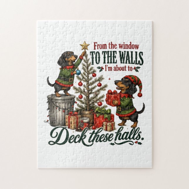 Lustiger Weihnachts-Dachshund (Vertikal)