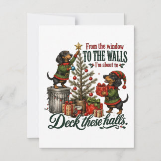 Lustiger Weihnachts-Dachshund Einladung