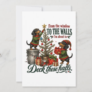 Lustiger Weihnachts-Dachshund Mitteilungskarte