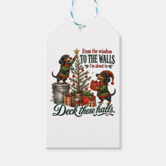 Lustiger Weihnachts-Dackel Geschenkanhänger