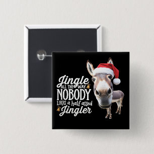 Lustiger Weihnachts-Esel-Liebhaber-Bauernhof-Feier Button