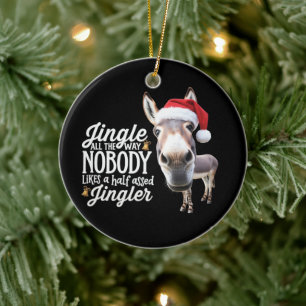 Lustiger Weihnachts-Esel-Liebhaber-Bauernhof-Feier Keramik Ornament