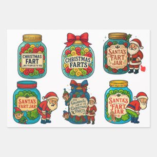 Lustiger Weihnachts-Furzglas 100% Festliche Blähun Geschenkpapier Set