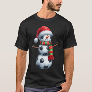 Lustiger Weihnachts-Fußball-Schneemann  T-Shirt