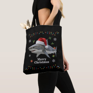 Lustiger Weihnachts-Hai-Santa-Hut realistische Fei Tasche