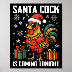 Lustiger Weihnachts-Huhn-Santa-Kommende-Nacht-Humo Poster
