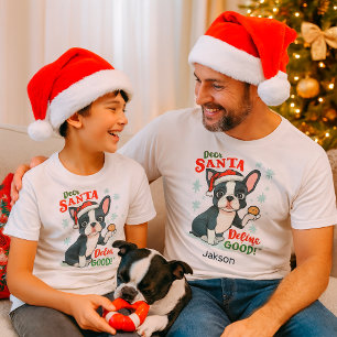 Lustiger Weihnachts-Hund Boston Terrier Individuel T-Shirt