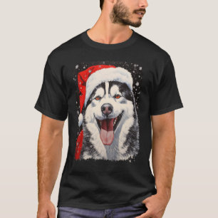 Lustiger Weihnachts-Husky T-Shirt