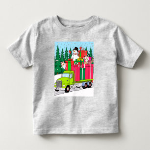Lustiger Weihnachts-LKW Kleinkind T-shirt