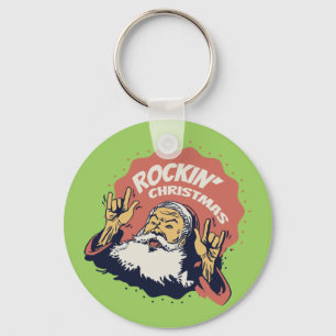 Lustiger Weihnachts-Meme 2020 Rockin Santa Schlüsselanhänger