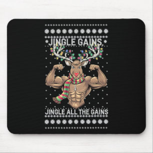 Lustiger Weihnachts-Rentier-Gym-Workout-Jingle All Mousepad