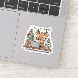 Lustiger Weihnachts-Rentier-Sticker für Überstunde Aufkleber
