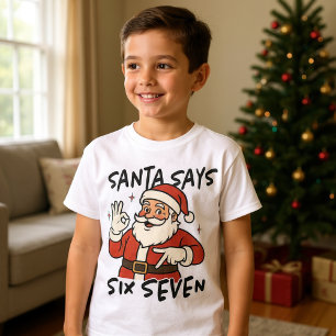 Lustiger Weihnachts-Santa sagt sechs sieben 67 Kin T-Shirt