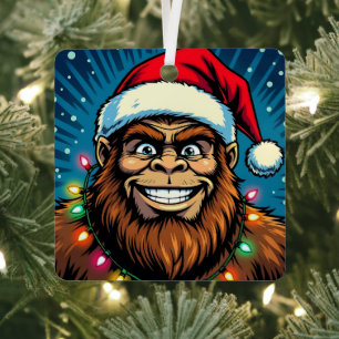 Lustiger Weihnachts-Sasquatch personalisiert Ornament Aus Metall
