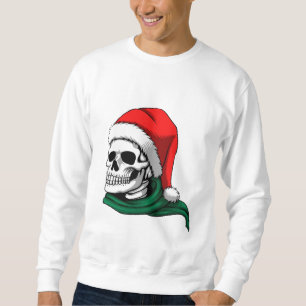 Lustiger Weihnachts-Schädel Herren Sweatshirt