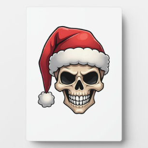Lustiger Weihnachts-Schädel-Santa-XMES-Männer-Frau Fotoplatte