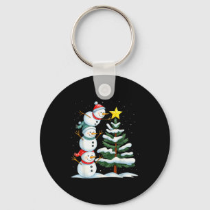 Lustiger Weihnachts-Schneemann-Baumschmuck Familie Schlüsselanhänger