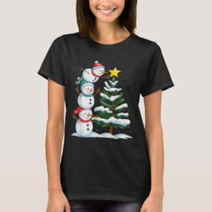 Lustiger Weihnachts-Schneemann-Baumschmuck Familie T-Shirt