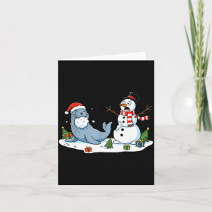 Lustiger Weihnachts-Schneemann-Seelöwe-Xmas-Männer Karte