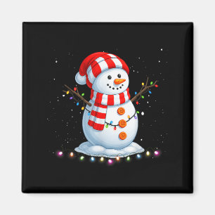 Lustiger Weihnachts-Schneemann-Shirt Süßer Santa M Magnet