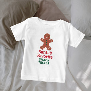 Lustiger Weihnachts-Snack-Tester-Zitat Baby T-shirt