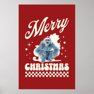 Lustiger Weihnachts-Yeti-Feiertags-Humor Poster
