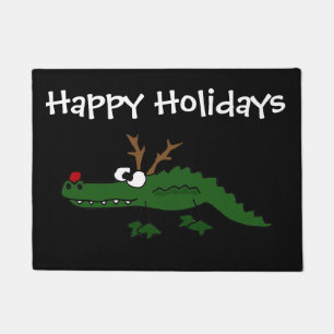 Lustiger Weihnachtsalligator als Ren Fußmatte