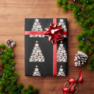 Lustiger Weihnachtsbadezimmer-Klopapierbaum Humor Geschenkpapier