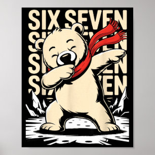 Lustiger Weihnachtsbär Dabbing Xmas Dab Sechs Sieb Poster