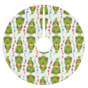 Lustiger Weihnachtsbaum-Pudel Polyester Weihnachtsbaumdecke