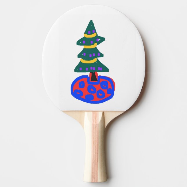 Lustiger Weihnachtsbaum Tischtennis Schläger (Vorderseite)