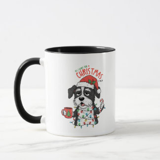 Lustiger Weihnachtsbecher für Hunde, Müder Feierta Tasse