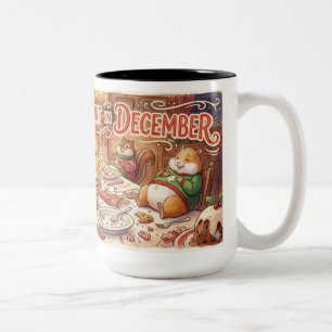 Lustiger Weihnachtsbecher – „Kalorien zählen im De Zweifarbige Tasse